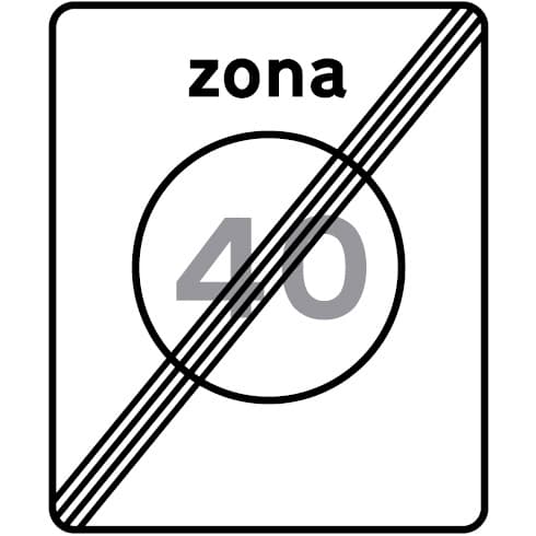 G8 - G8 - Einde zone met beperkte snelheid verkeersbord