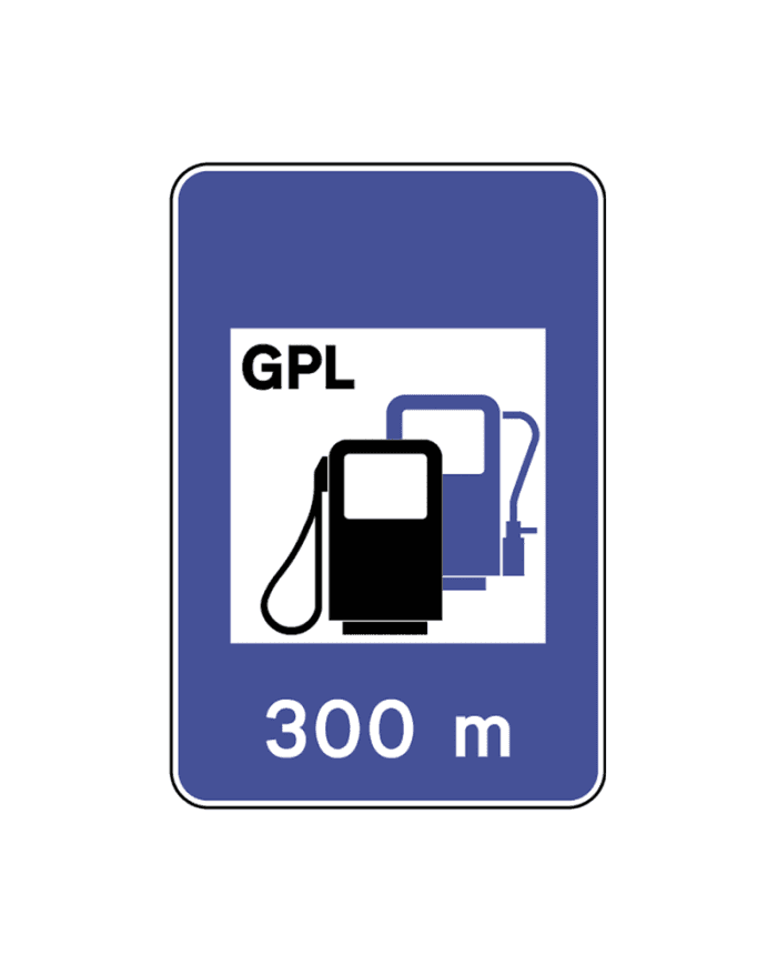 H13b - H13b - Estación de servicio de GLP señal de tráfico