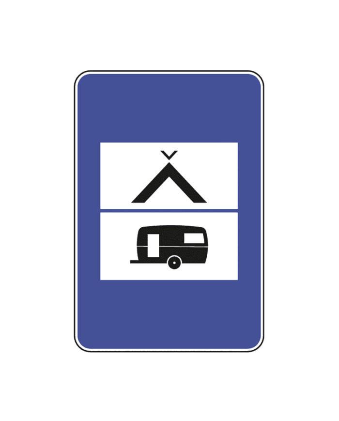 H14c - H14c - Karavanlı ve karavansız kamp alanları (Parque misto para campismo e reboques de campismo) trafik işareti