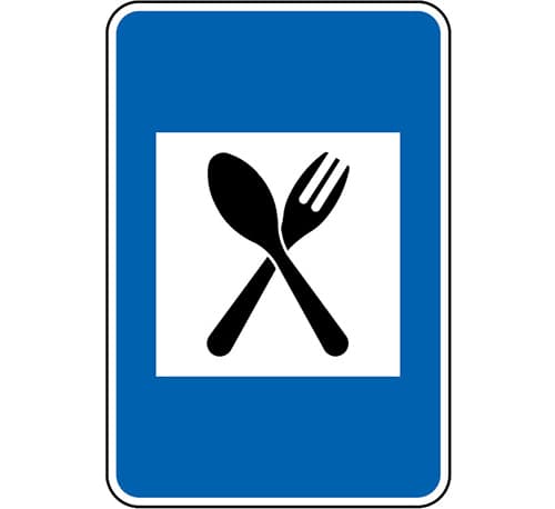 H18 - H18 - Restaurant verkeersbord