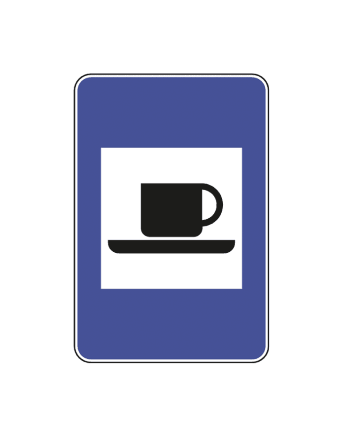 H19 - H19 - Kafe veya bar trafik işareti