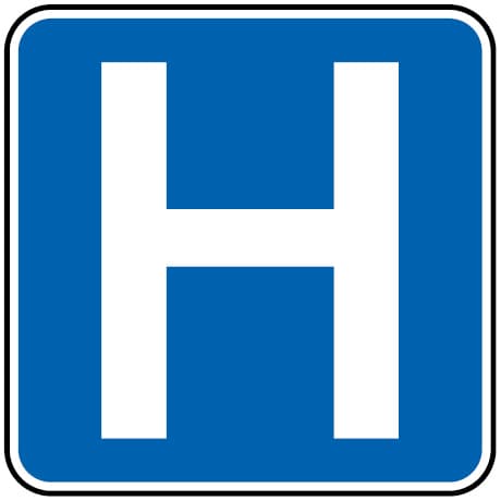 H2 - H2 - Hastane (Hospital) trafik işareti