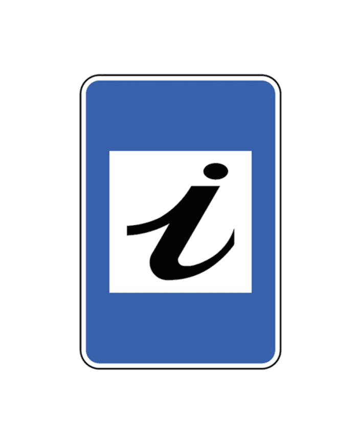 H22 - H22 - Bilgi İstasyonu (Bilgi İstasyonu) trafik işareti