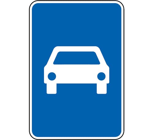 H25 - H25 - Vía reservada para automóviles y motocicletas señal de tráfico