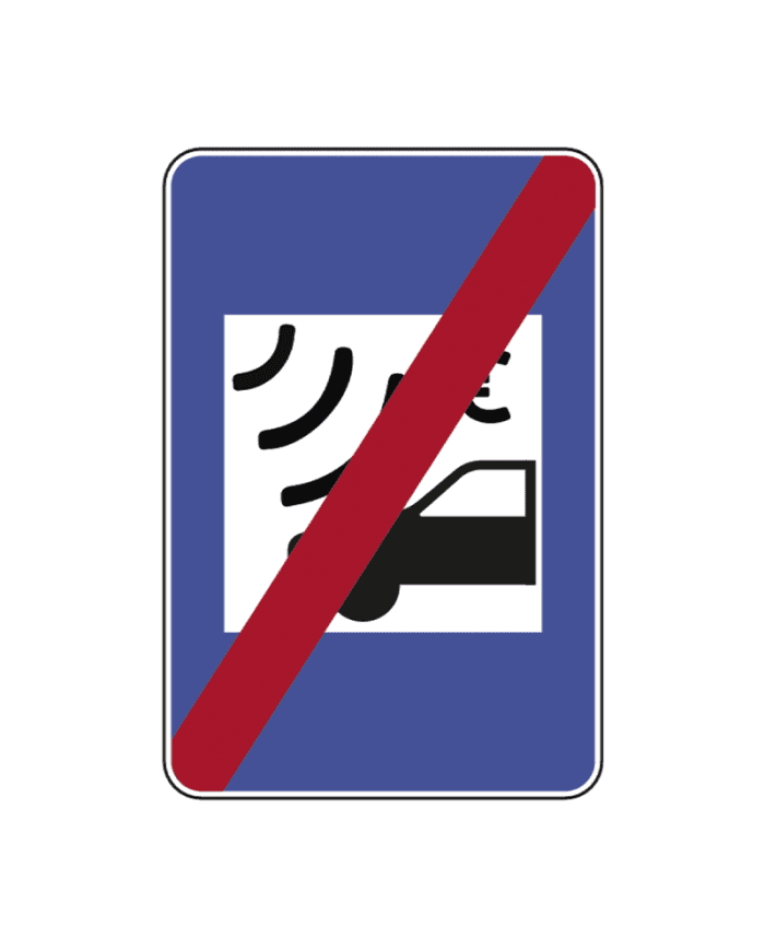 H45 - H45 - Fim de lanço com cobrança eletrónica de portagem (Fim de lanço com cobrança eletrónica de portagem) road sign