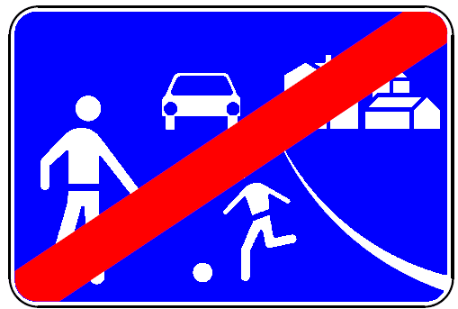 H47 - H47 - Konut veya Birlikte Yaşam Alanı Sonu (Konut veya Birlikte Yaşam Alanı Sonu) trafik işareti