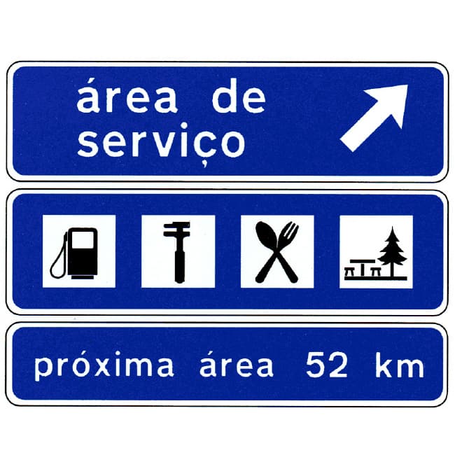 I4b - I4b - Aproximación a la vía de salida para área de servicio señal de tráfico