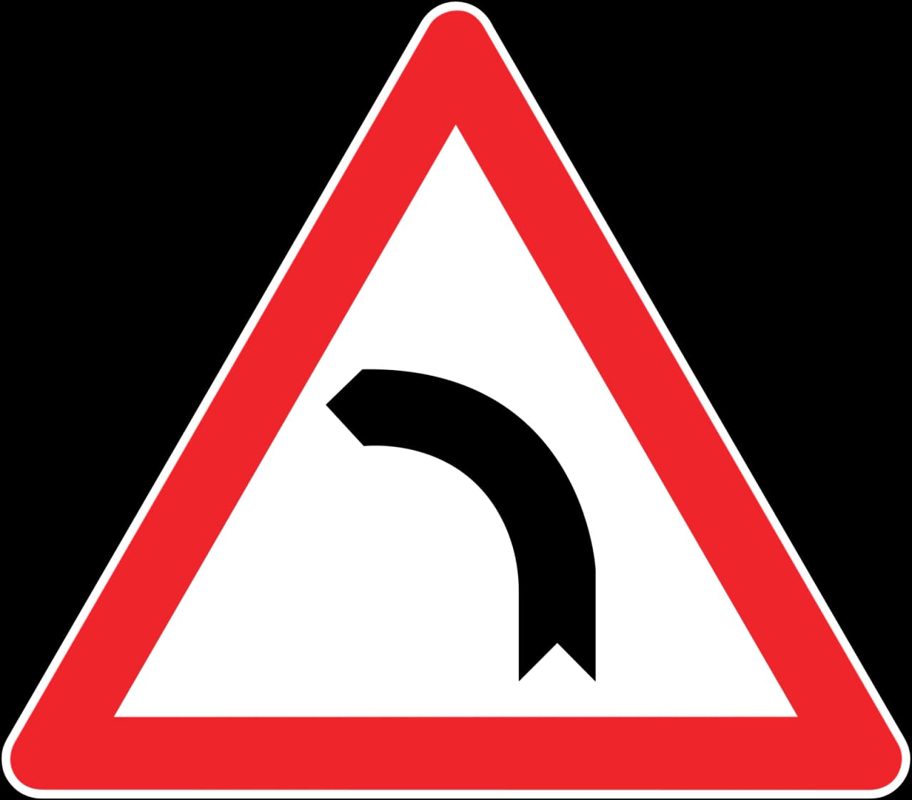 T-1B - Linkskurve Verkehrsschild