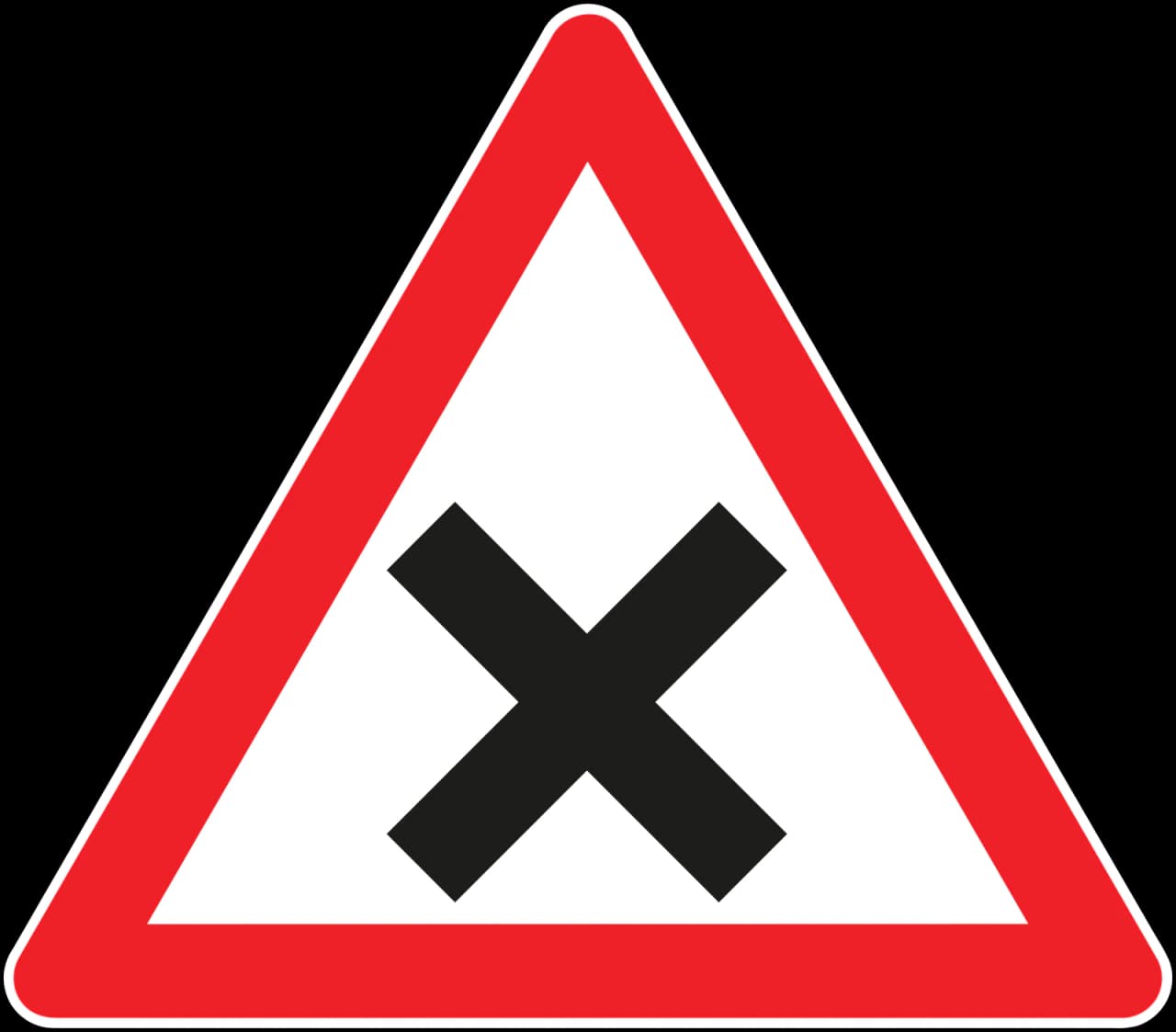 T-21 - Panneau routier Carrefour (avec route prioritaire)