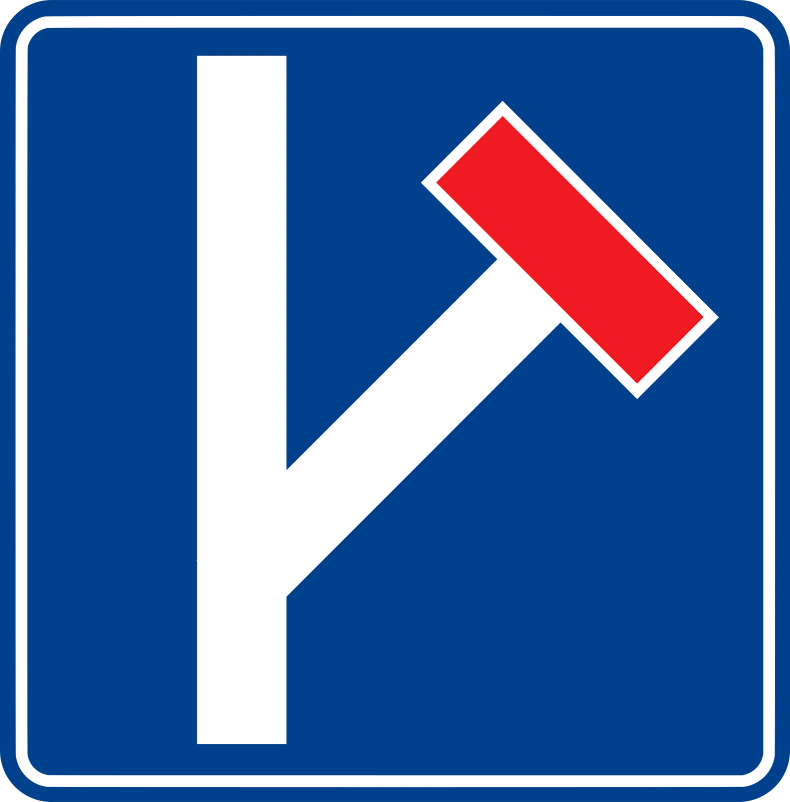 B-2A - Sackgasse (rechts abbiegend) Verkehrsschild