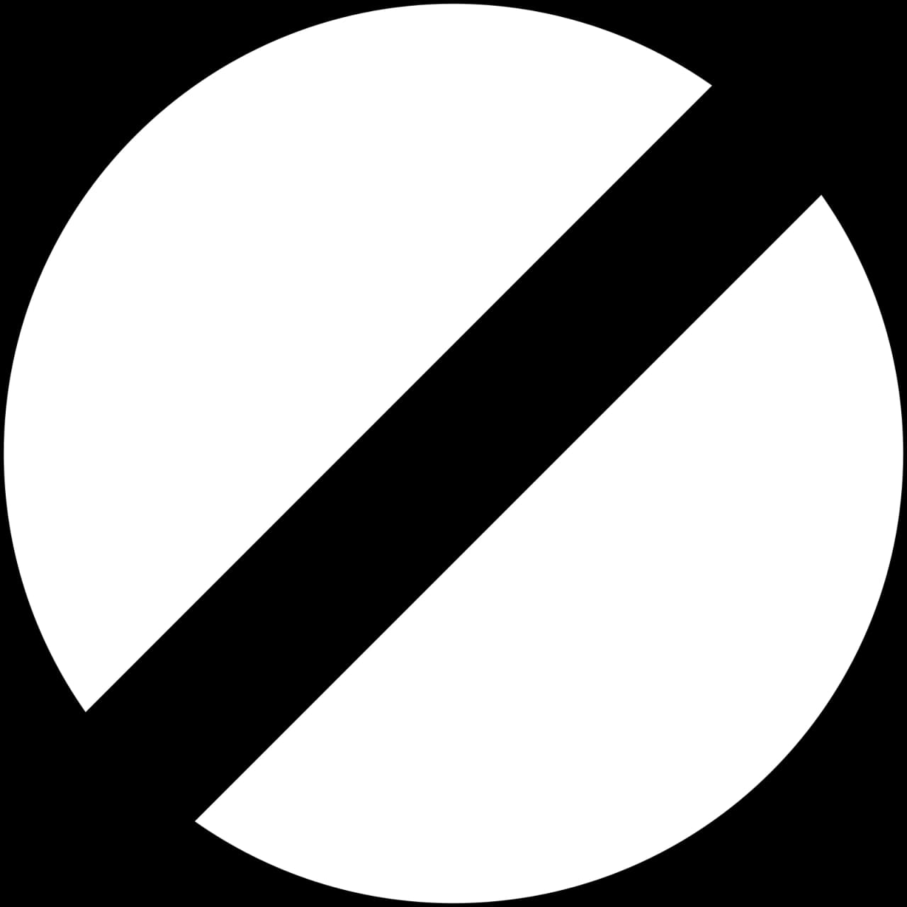TT-32 - End of all prohibitions road sign
