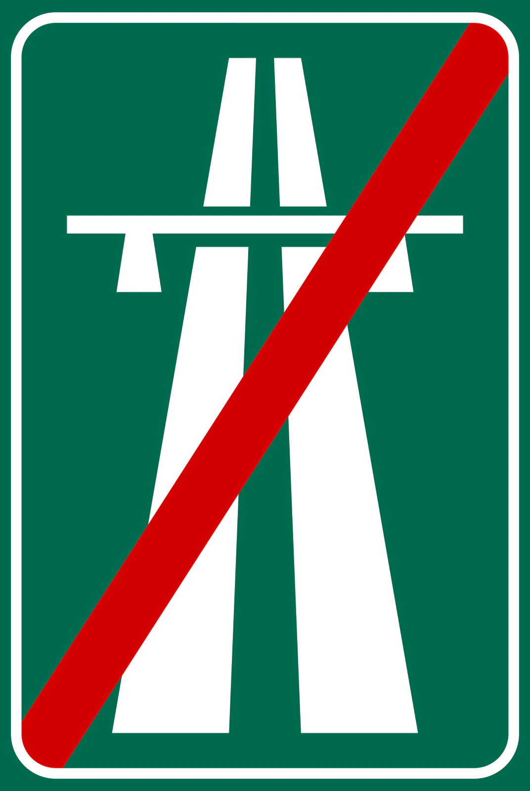 B-19 - Otoyol Sonu trafik işareti