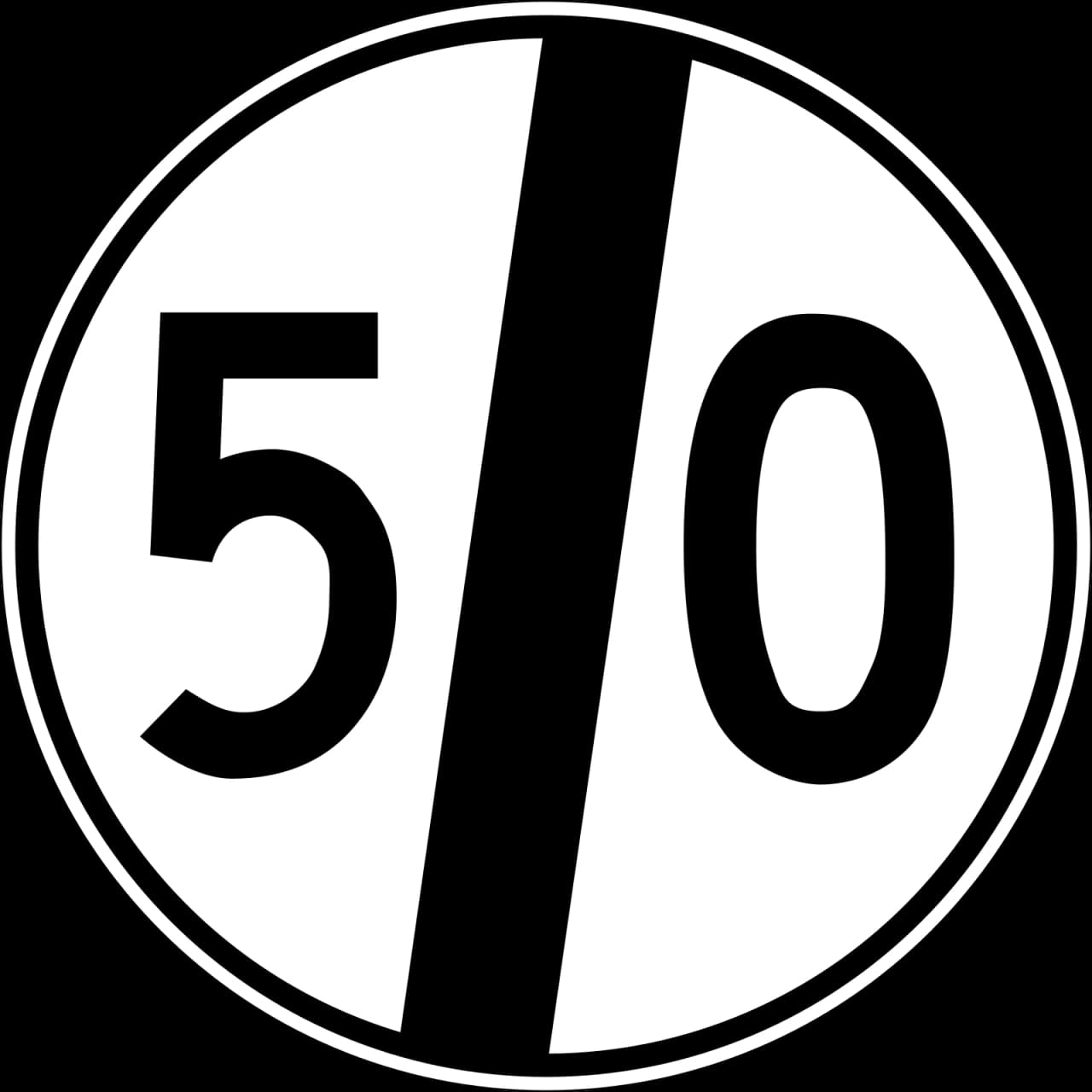 TT-33-50 - Hız Sınırı Sonu trafik işareti
