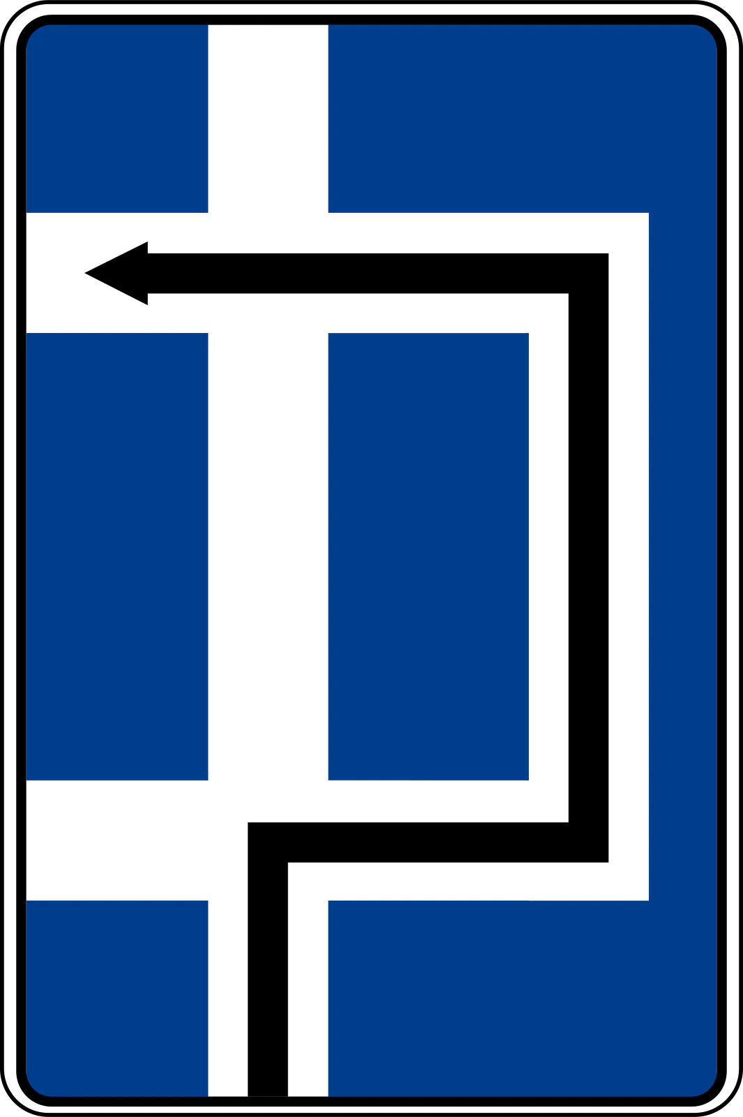 B-3 - Indirect left turn road sign