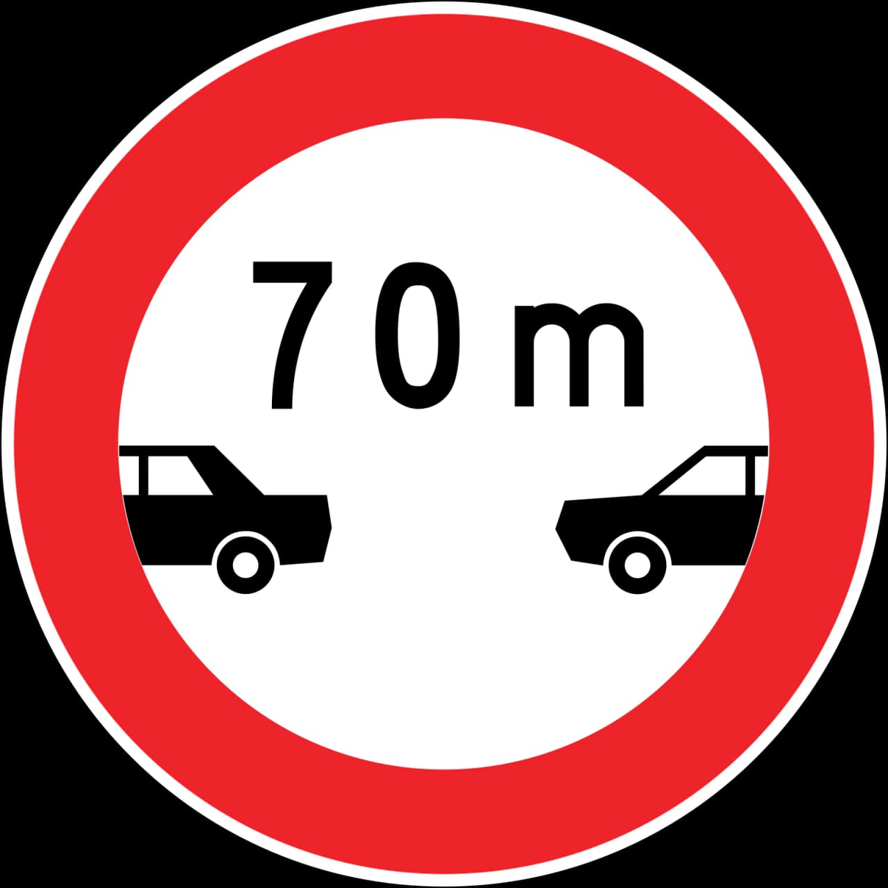 TT-25 - Minimum safe distance (MSF) road sign