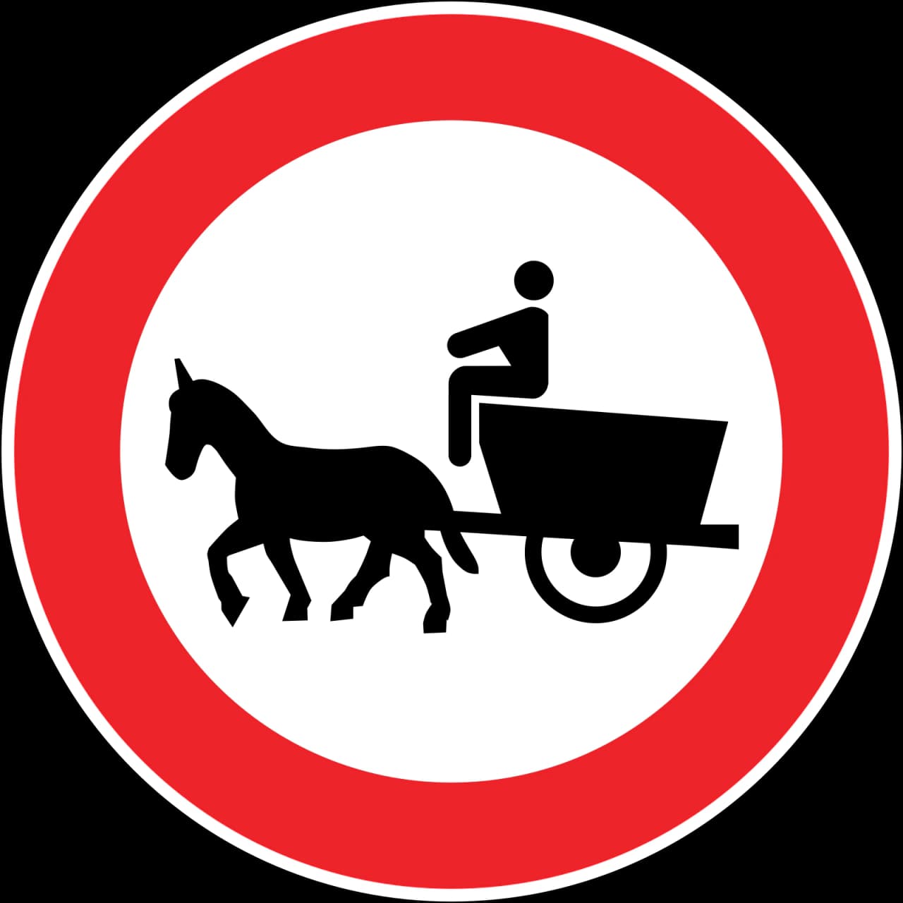 TT-13 - Hayvan Çekilen Araçlara İzin Yok trafik işareti