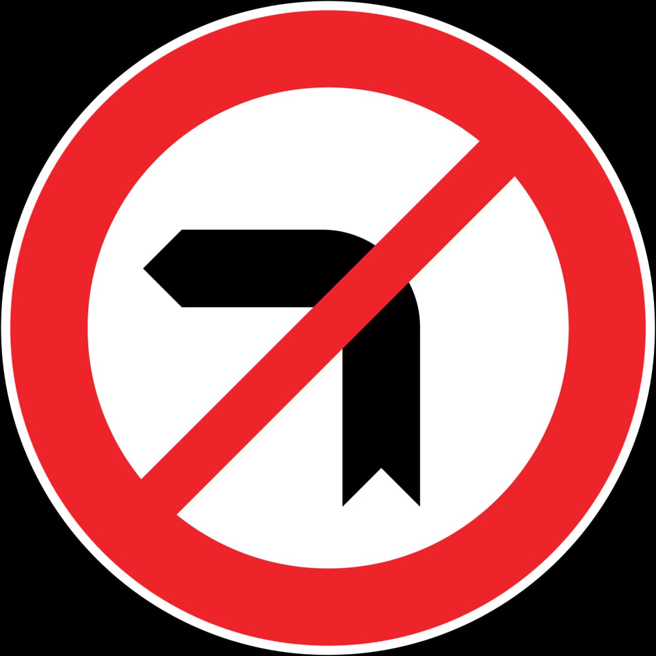TT-26B - No left turn road sign