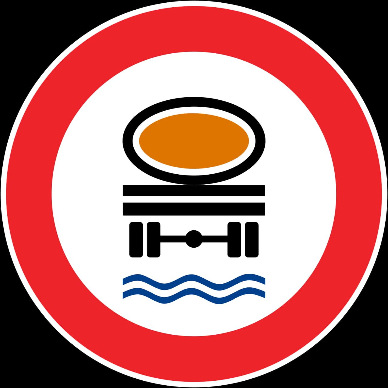 TT-17 - No vehicles carrying water pollutant substances road sign