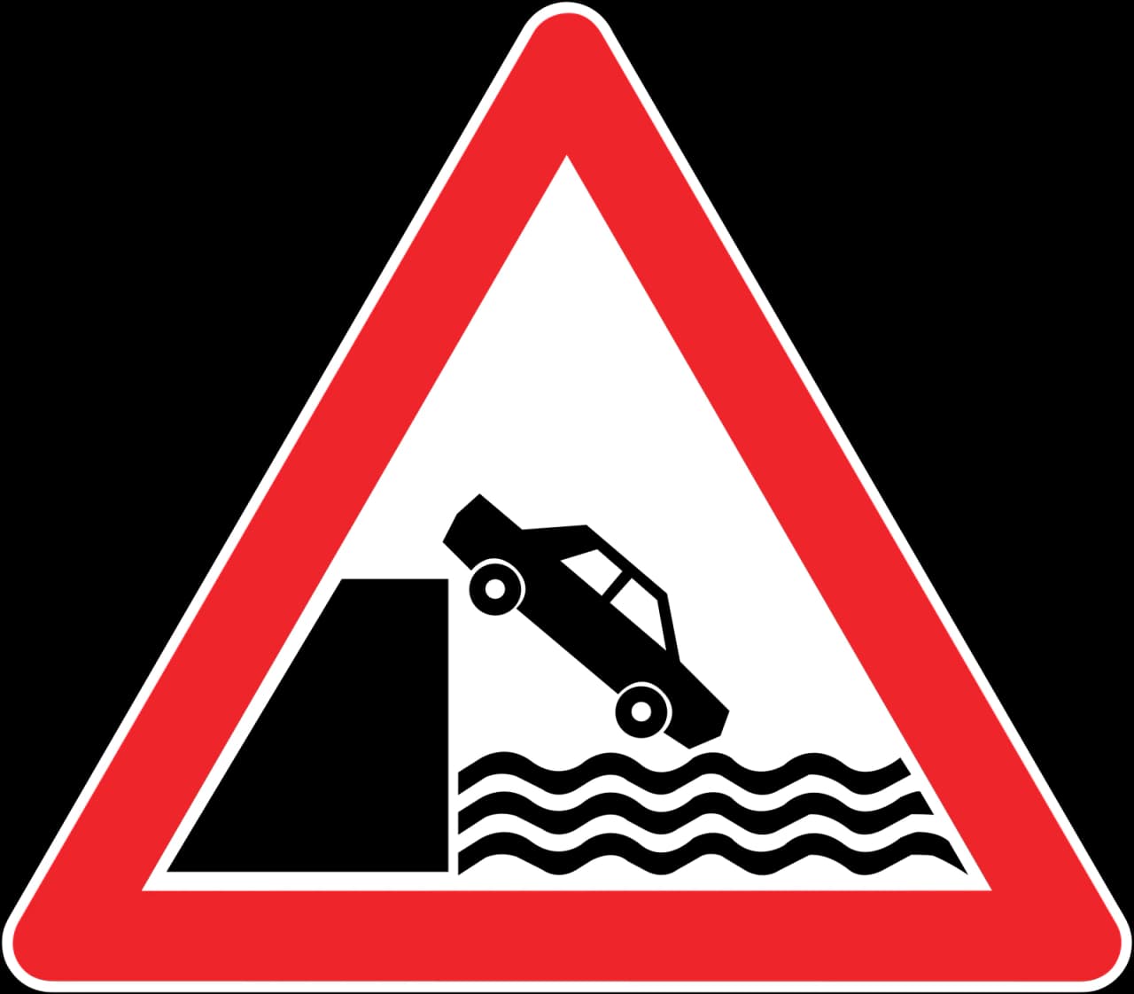 T-6 - Kaimauer oder Flussufer Verkehrsschild