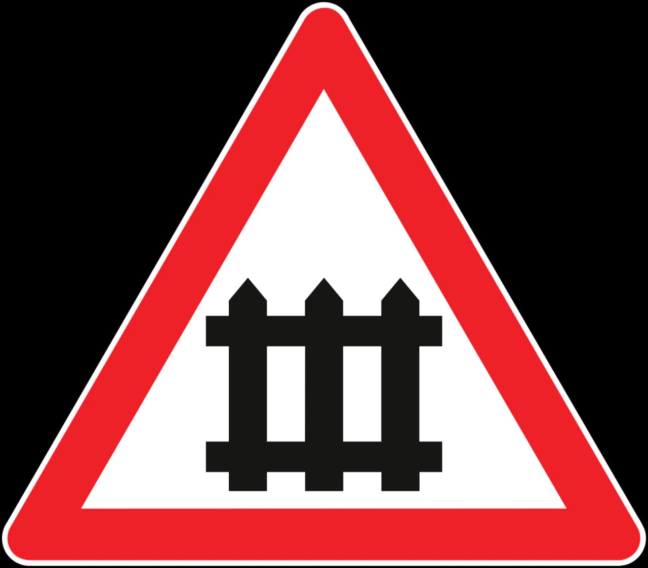 T-25 - Cruce de ferrocarril con barrera señal de tráfico