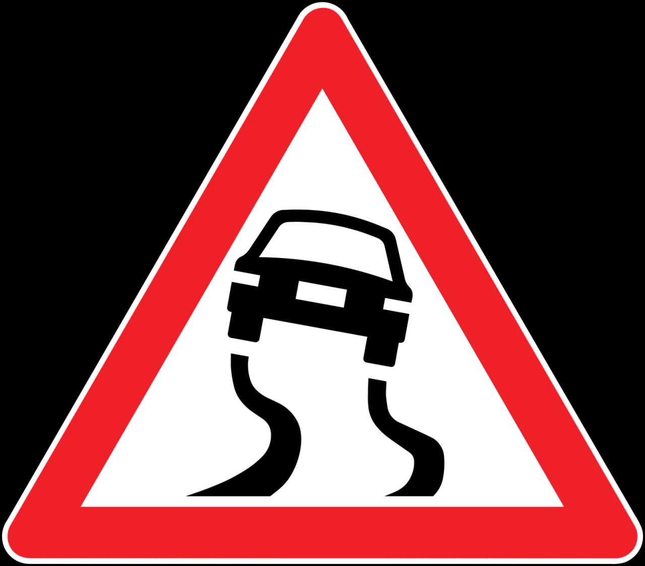 T-8 - Panneau routier Chaussée glissante