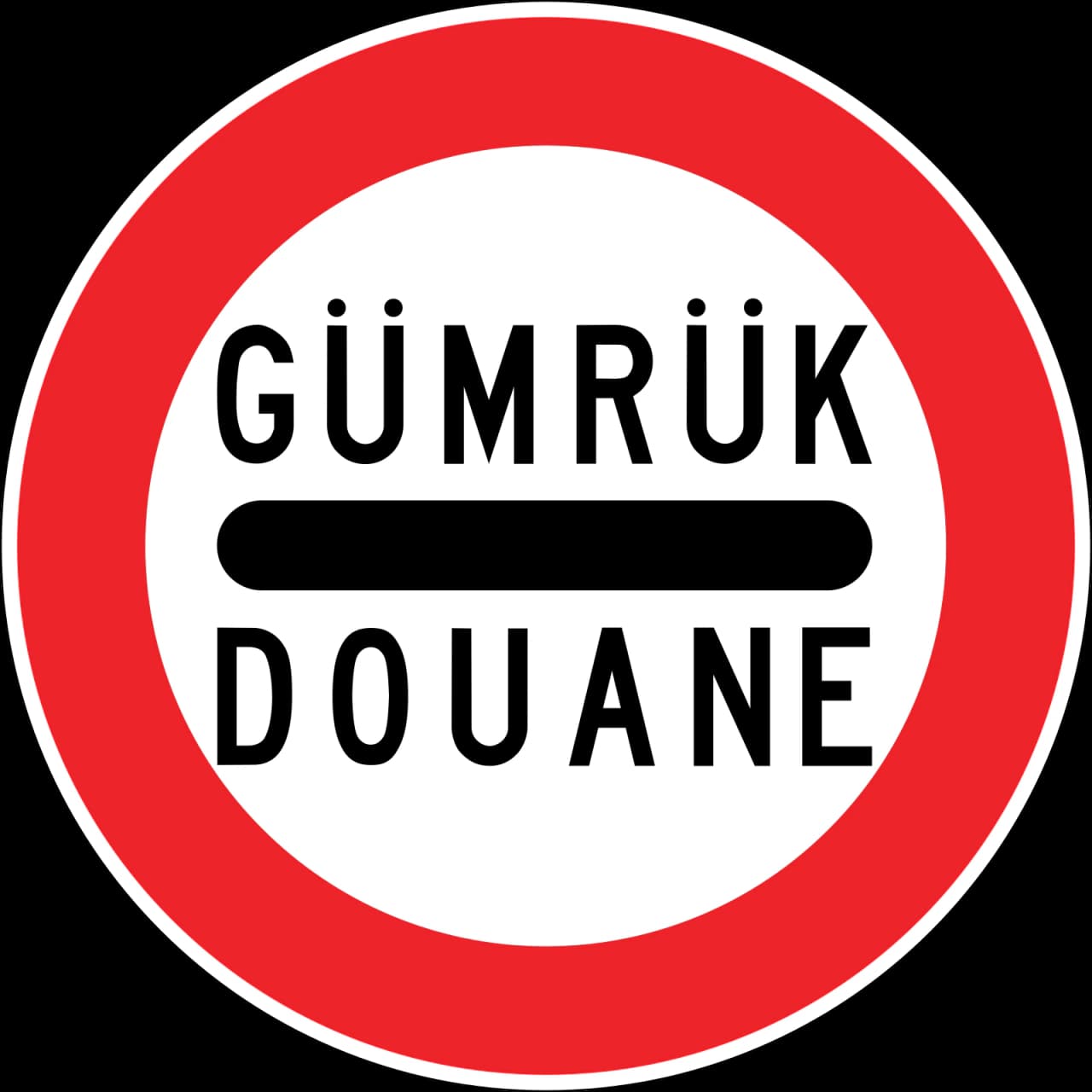 TT-31 - Stop for customs (Douane) road sign