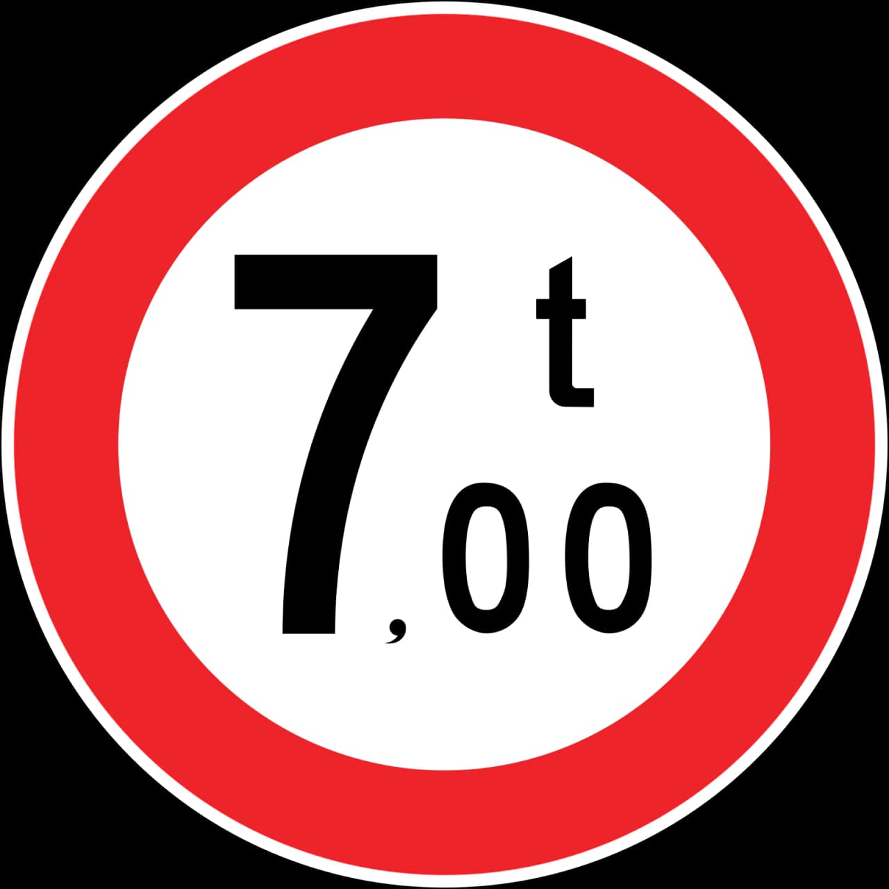 TT-24 - Weight limit road sign