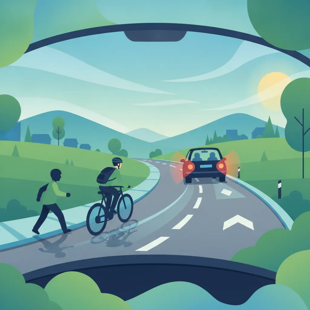 Ilustracja tematu teorii jazdy Umiejętności percepcji zagrożeń dla uczniów w Austria