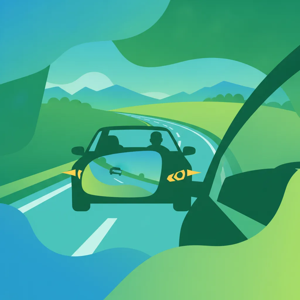 Ilustracja tematu teorii jazdy Zasady zmiany pasa ruchu dla uczniów w Austria
