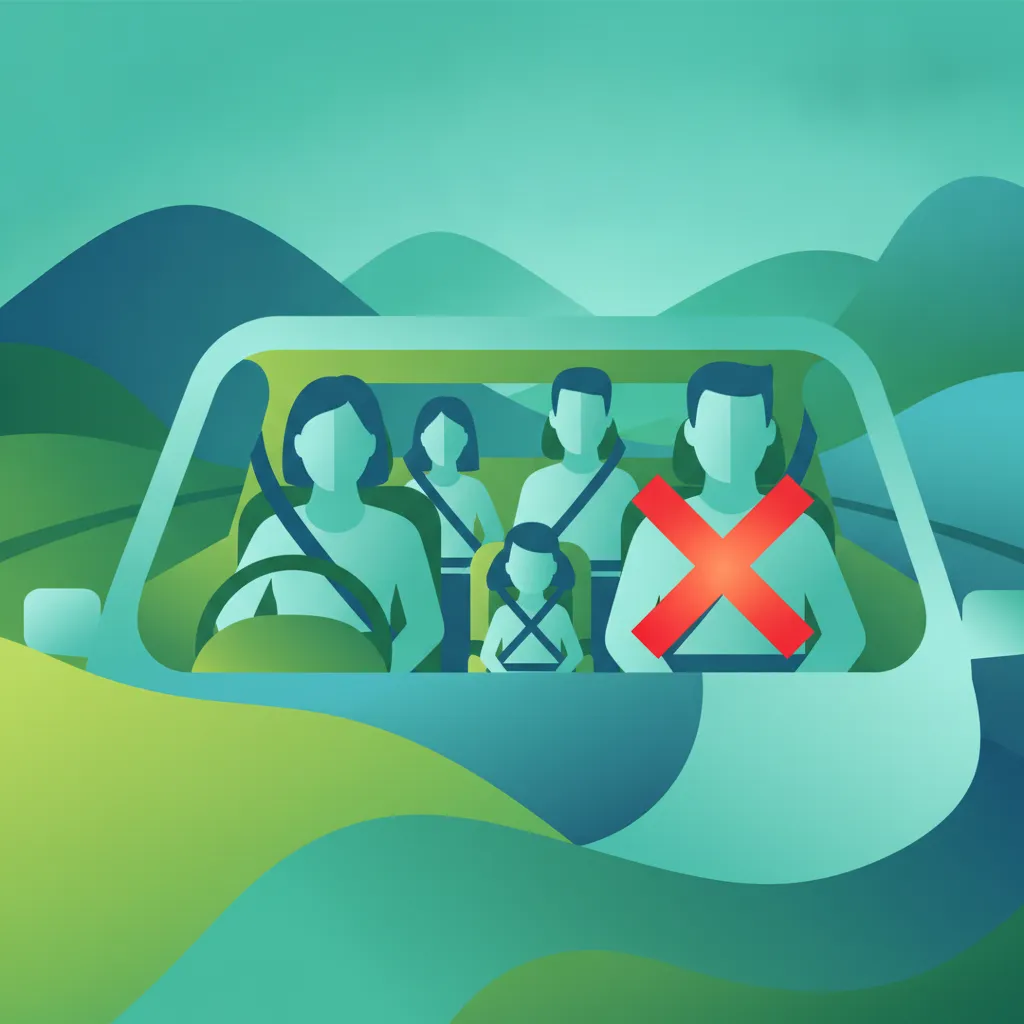 Illustration for the driving theory topic Seat Belt Rules for learners in Austria