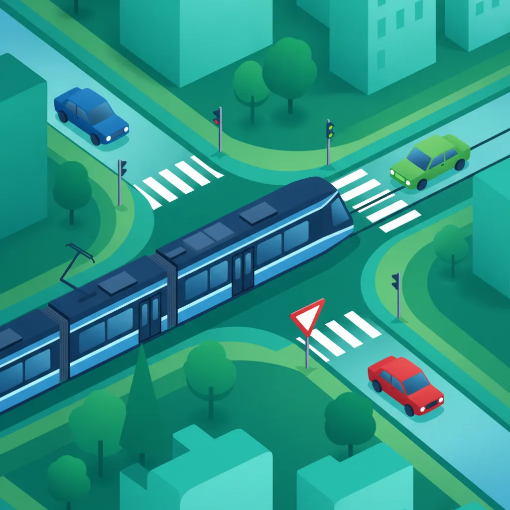 Illustration for the driving theory topic Austrian Right of Way Rules for learners in Austria