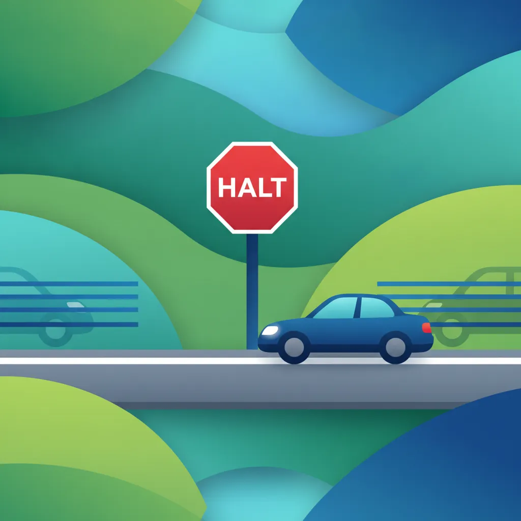 Illustration for the driving theory topic Stop Sign (Halt-Tafel) Rules for learners in Austria