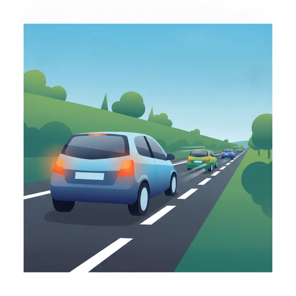 Illustratie voor het theorieonderwerp Invoegen & Samenvoegen op de Autobahn voor leerlingen in België