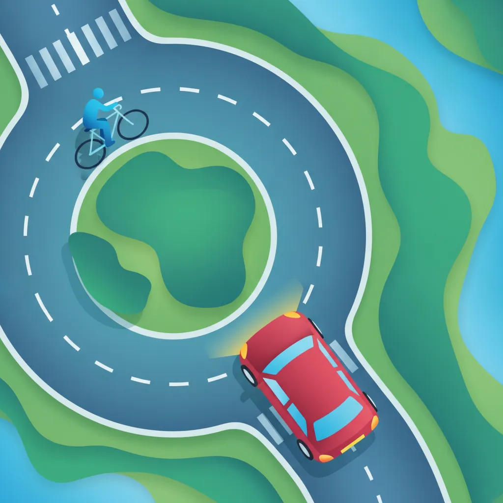 Illustration for the theory topic Belgian Roundabout Priority