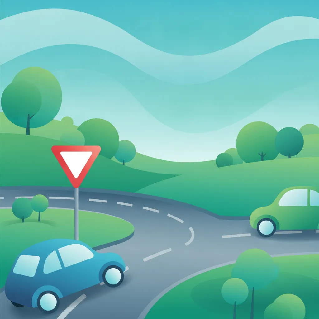 Illustration for the theory topic Belgian Give Way Rules
