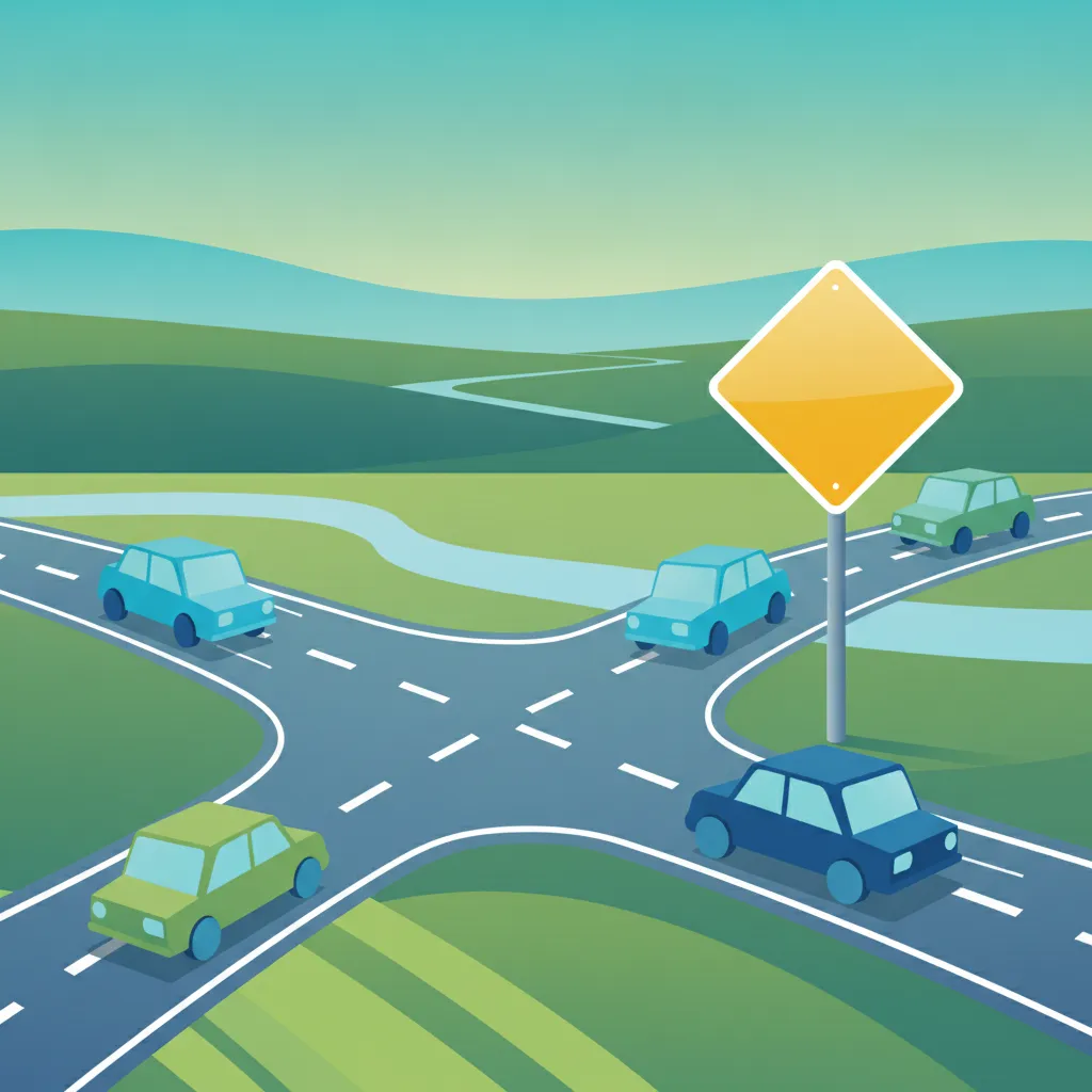 Illustration for the driving theory topic Priority Road Rules (Belgium) for learners in Belgium