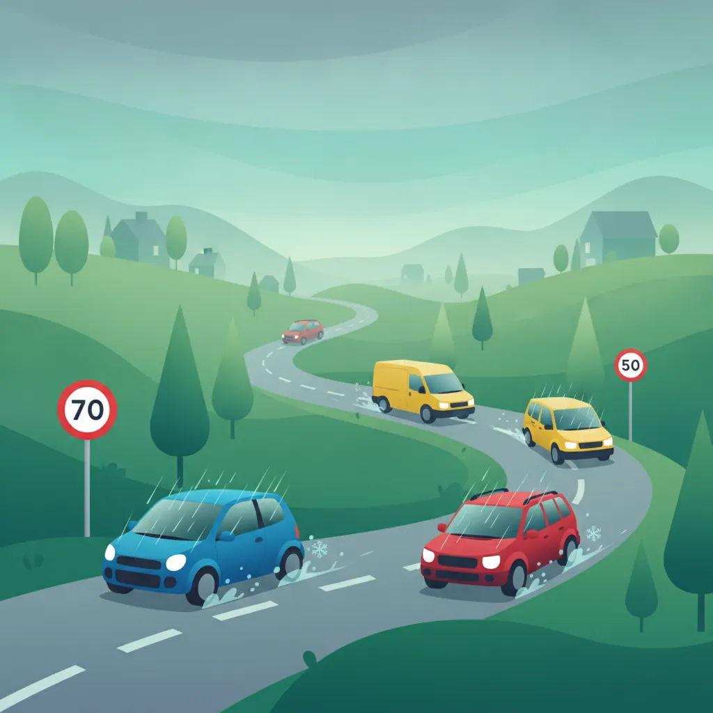 Illustration for the theory topic Speed Limits Explained