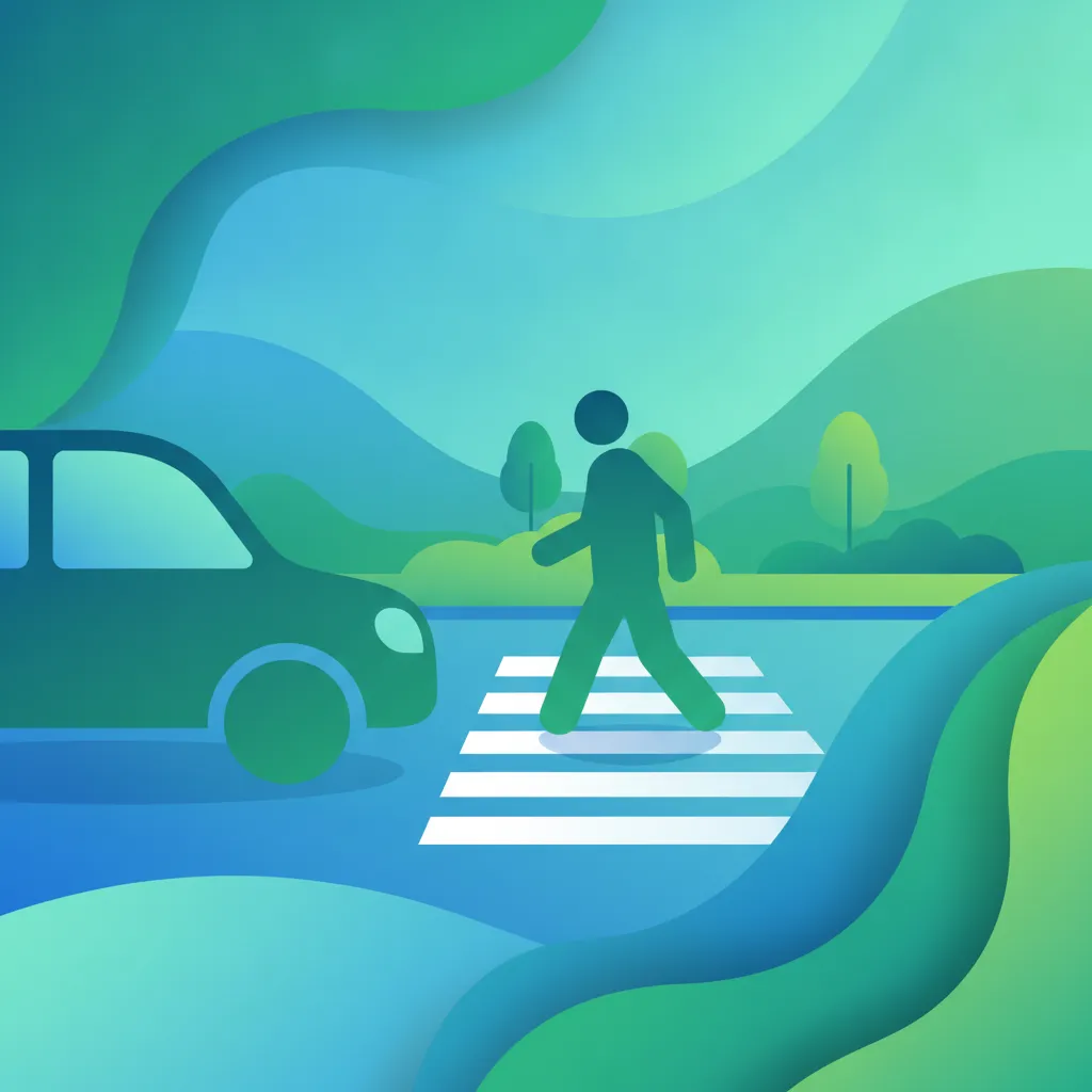 Illustration for the driving theory topic Pedestrian Crossing Rules for learners in Belgium