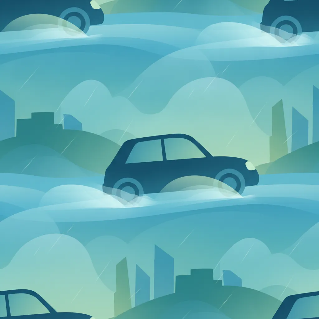 Illustratie voor het theorieonderwerp Veilig Rijden in de Regen voor leerlingen in België