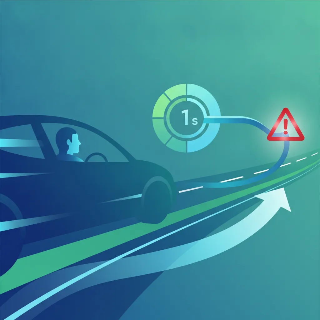 Illustration for the driving theory topic Reaction Distance Explained for learners in Switzerland