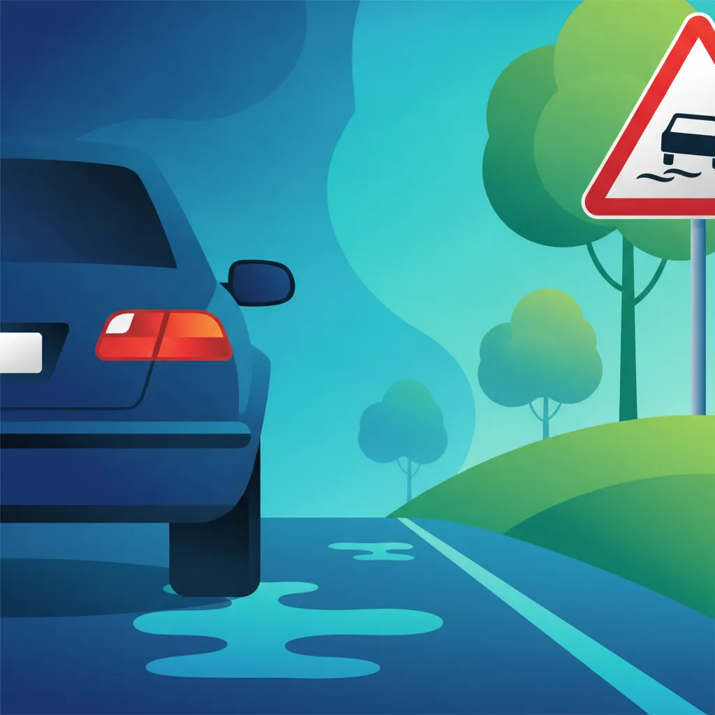Illustration for the driving theory topic Slippery Roads & Traction for learners in Switzerland