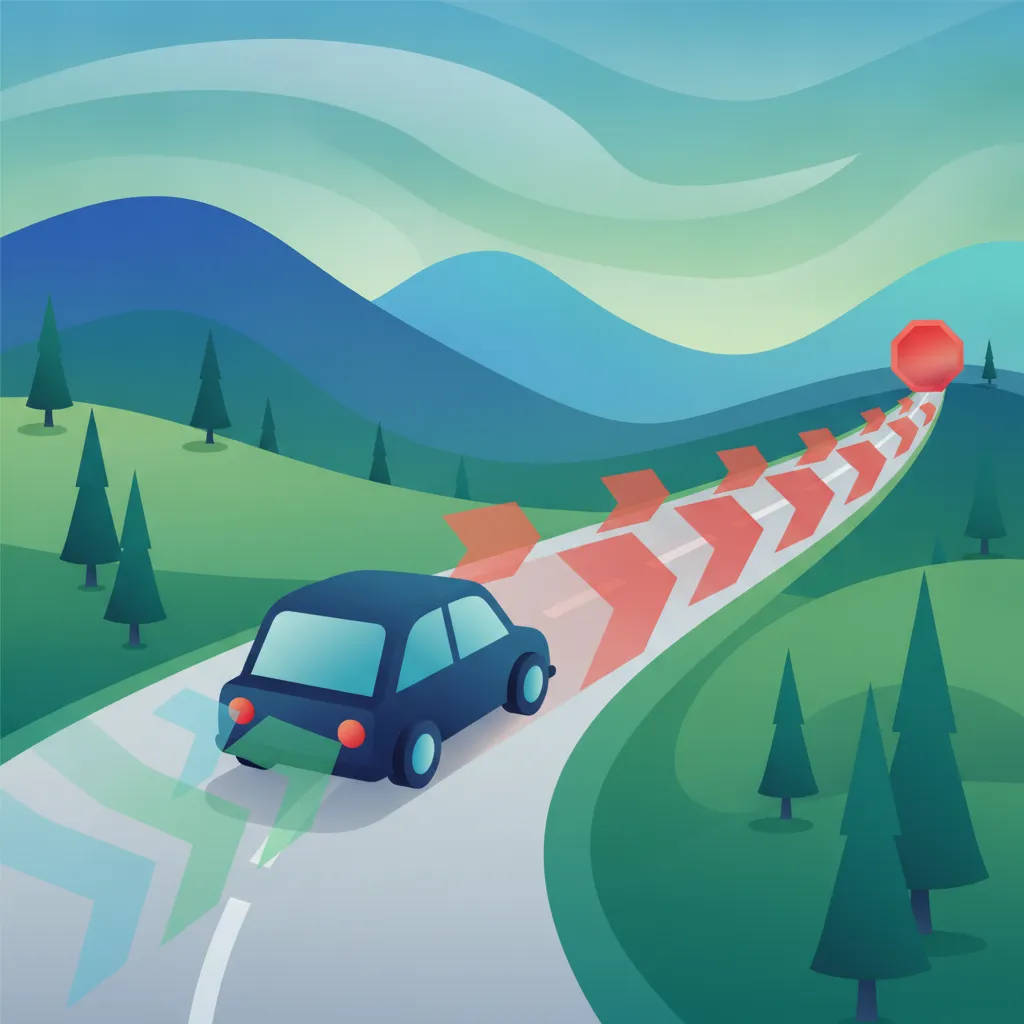 Illustration pour le sujet théorique Vitesse et distance d'arrêt