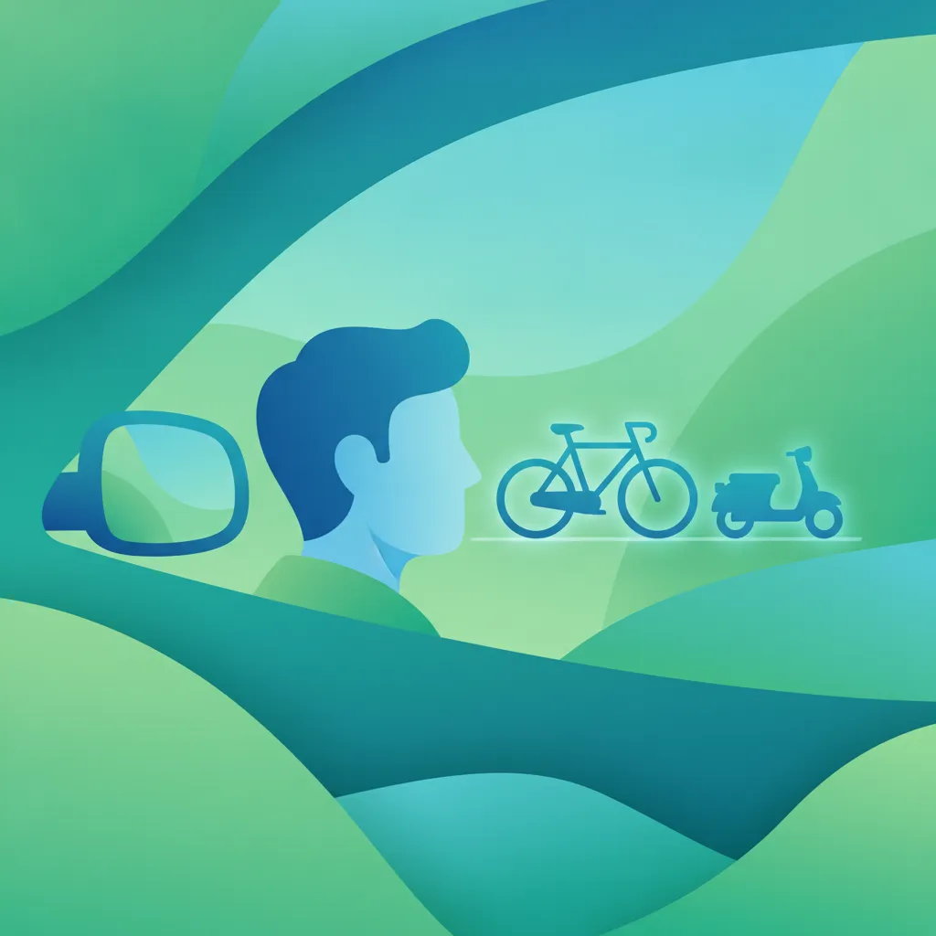 Illustration for the theory topic Blind Spots & Shoulder Check
