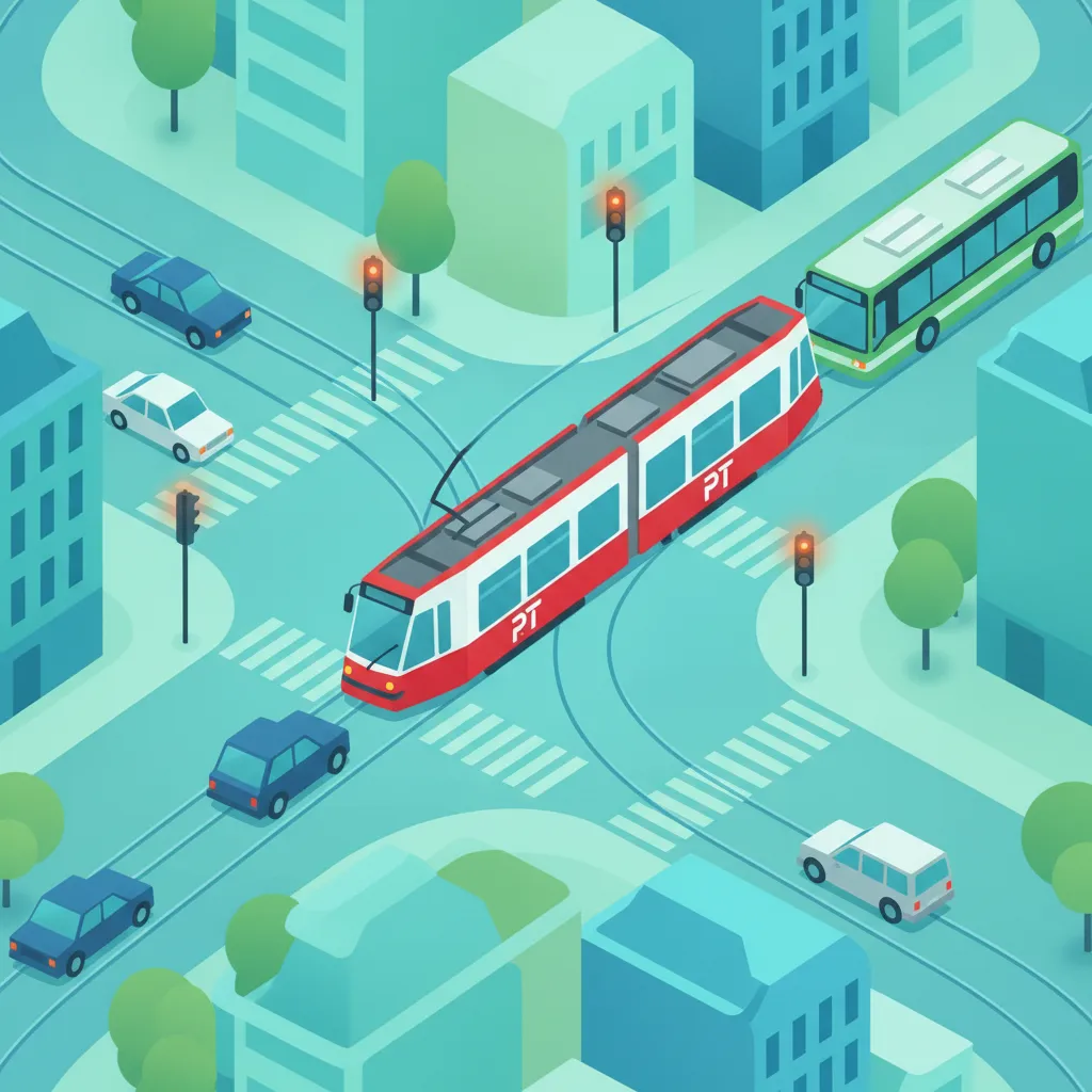 Illustration for the theory topic Tram & Public Transport Priority