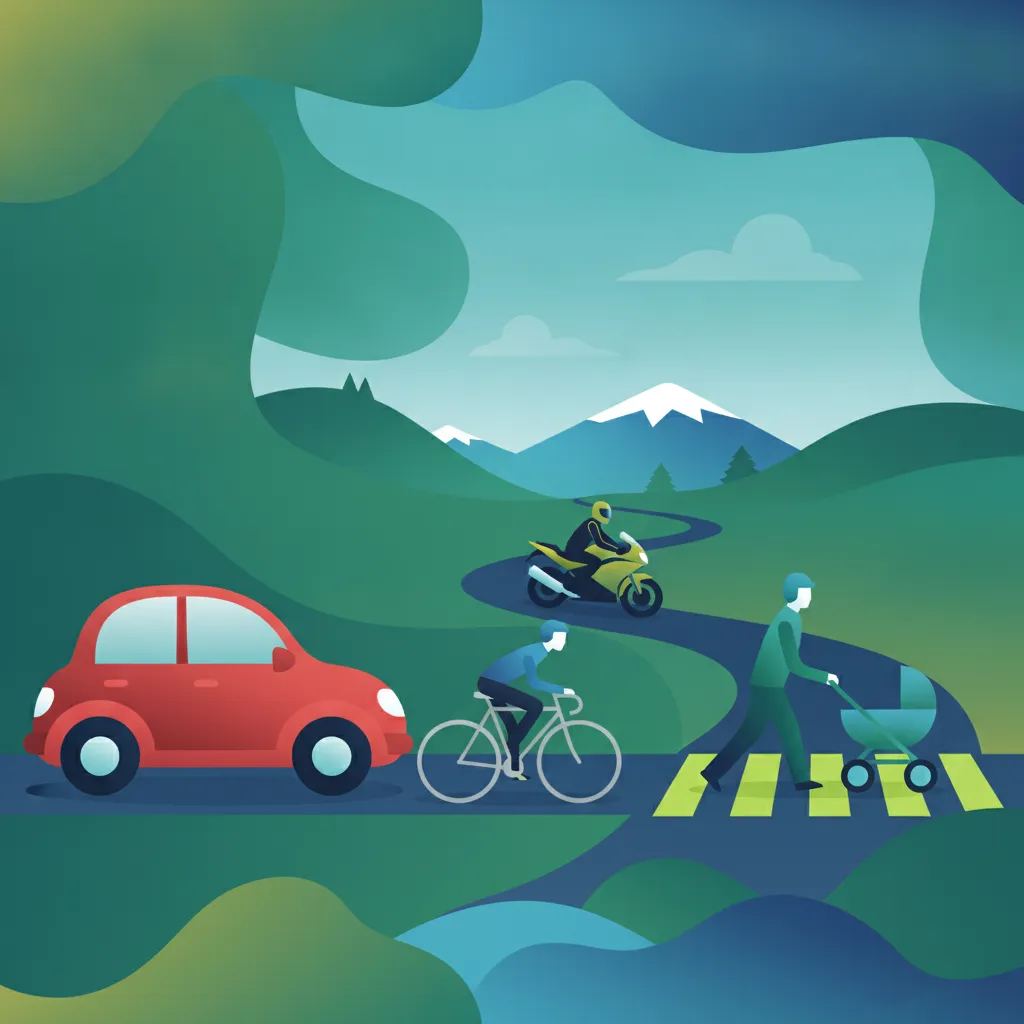 Illustration pour le sujet de théorie du permis Partager la route pour les apprenants de Suisse