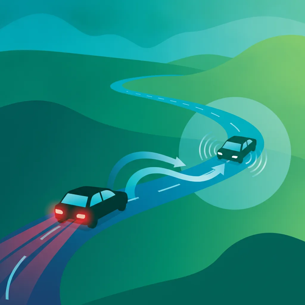 Illustration for the theory topic Braking Distance