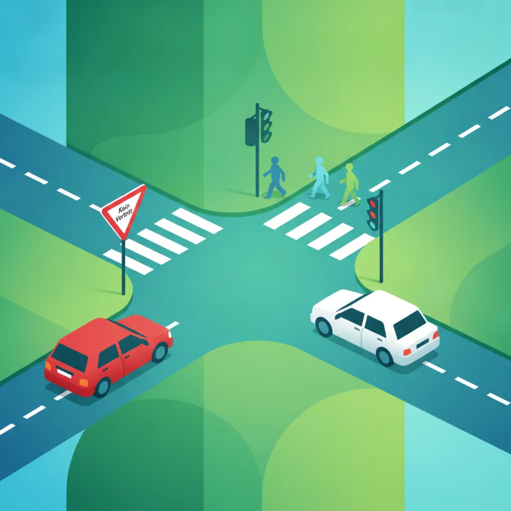 Illustration for the theory topic Swiss Give Way Rules (Vortritt)