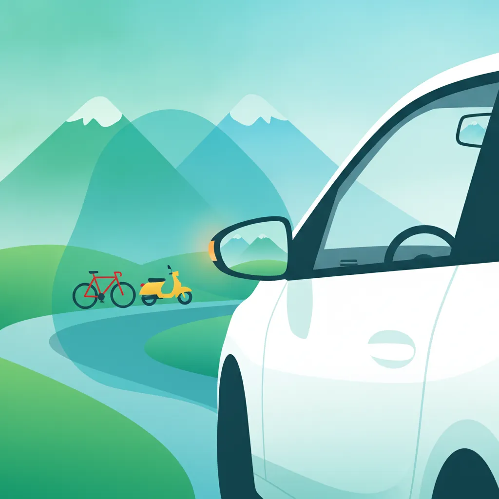 Illustration for the driving theory topic Lane Changing Guide for learners in Switzerland