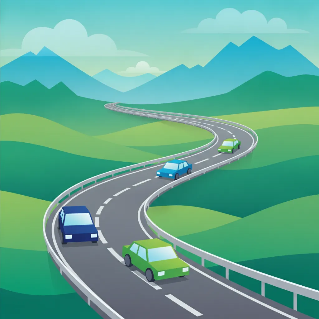Illustration for the driving theory topic Merging Traffic Rules for learners in Switzerland