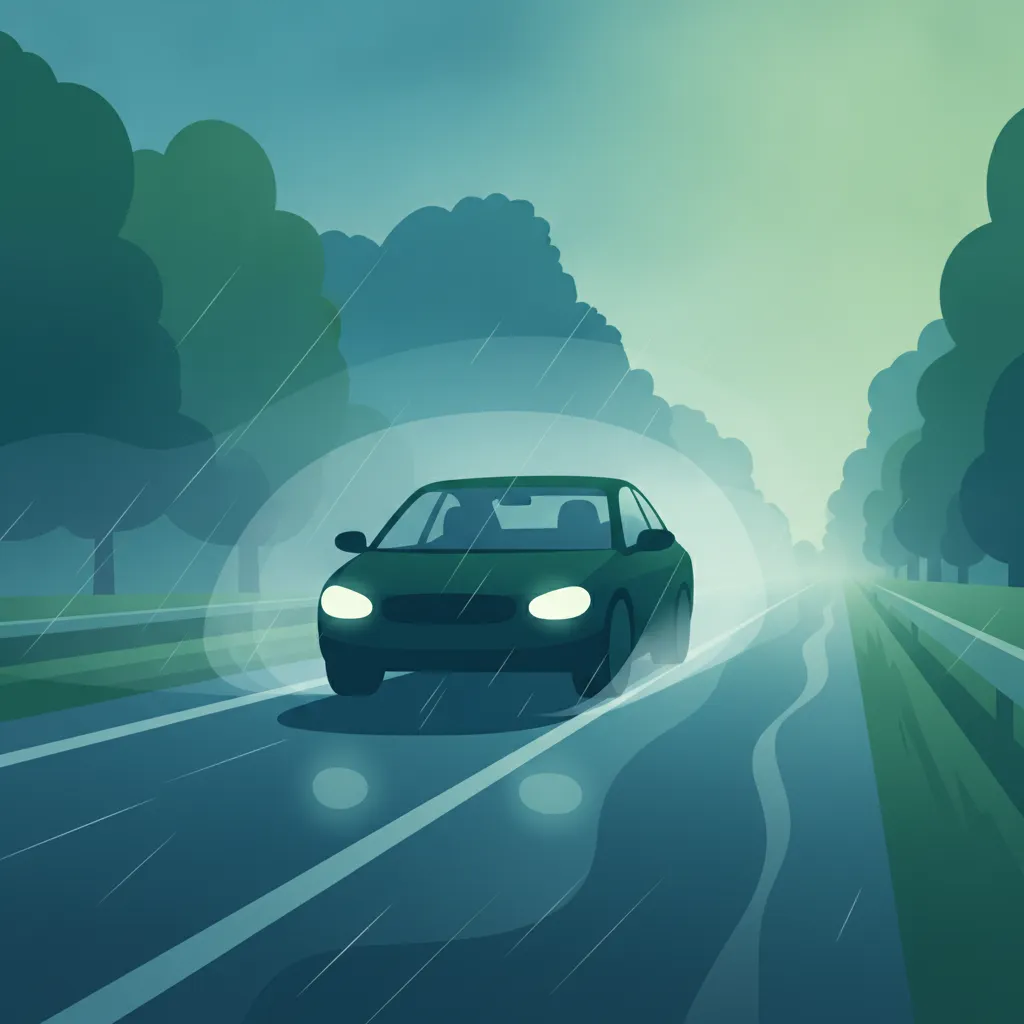 Ilustracja tematu teorii jazdy Zasada bezpiecznej prędkości dla uczniów w Niemcy